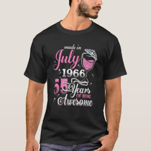 Camiseta 55.º Nacimiento De Pearl De Vino Floral Nacida En 