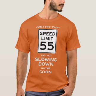 Camiseta 55.º Rótulo de límite de velocidad de cumpleaños A