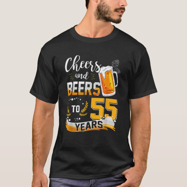 Camiseta 55 Alegres Y Cervezas A 55 Años Nacidos (Anverso)