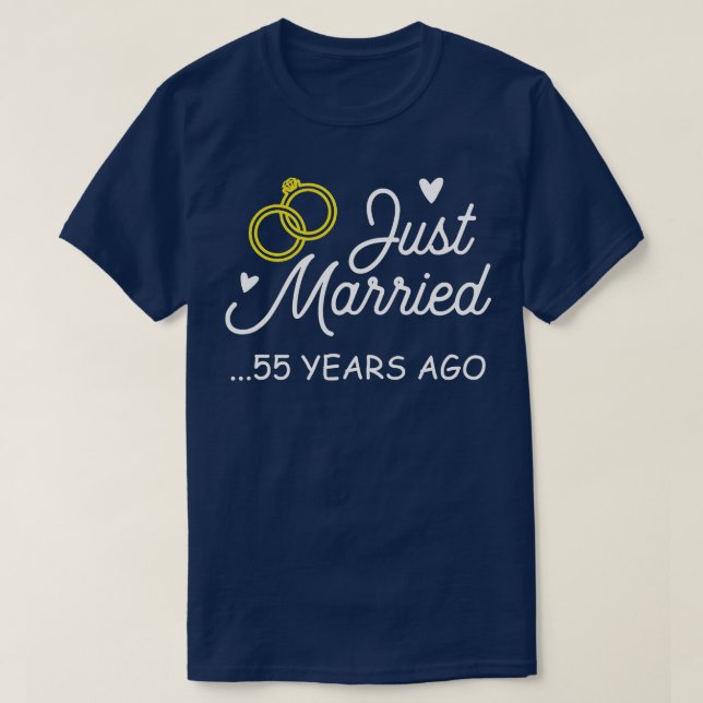 Camiseta 55° Aniversario del Boda recién casado hace 55 año (Diseño del anverso)