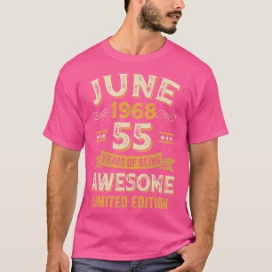 Camiseta 55 años de antigüedad Junio 1968 55º cumpleaños