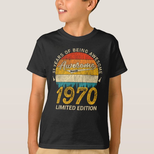 Camiseta 55 años de edad 1970 Regalo retro asombroso de 55  (Anverso)