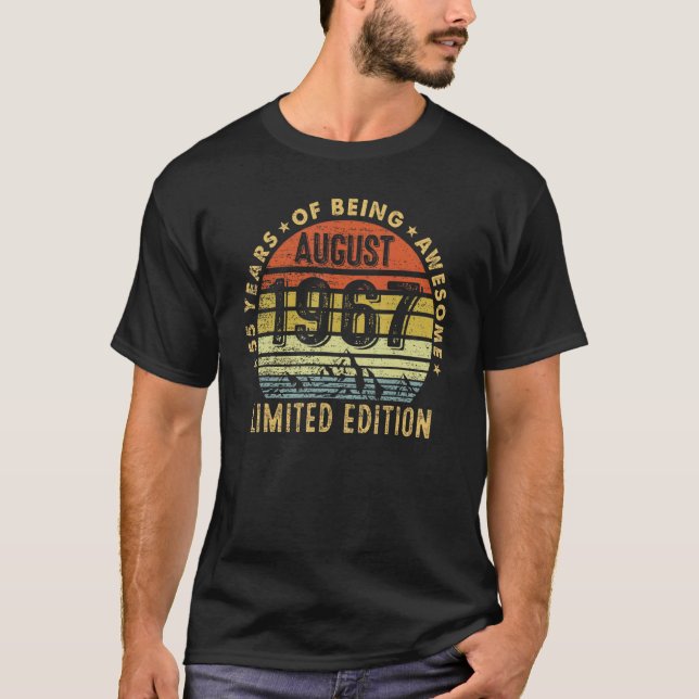 Camiseta 55 años de edad increíble desde agosto de 1967 55º (Anverso)