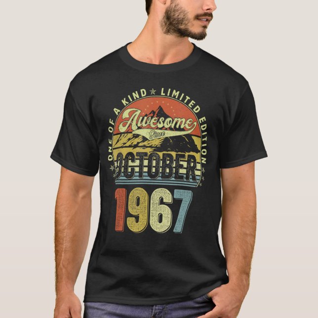 Camiseta 55 años de edad increíble desde octubre de 1967 55 (Anverso)