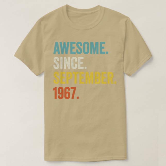 Camiseta 55 años de edad increíble desde septiembre de 1967 (Diseño del anverso)
