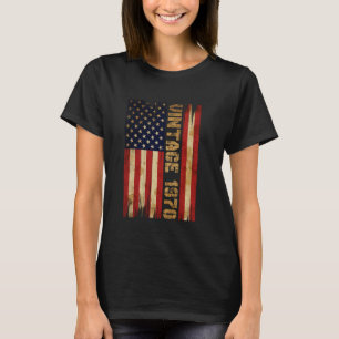 Camiseta 55 años de edad Vintage 1970 bandera americana 55