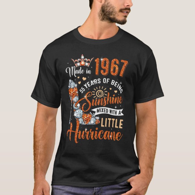 Camiseta 55 Años Hecho En 1967 Reina Diamante De Cumpleaños (Anverso)