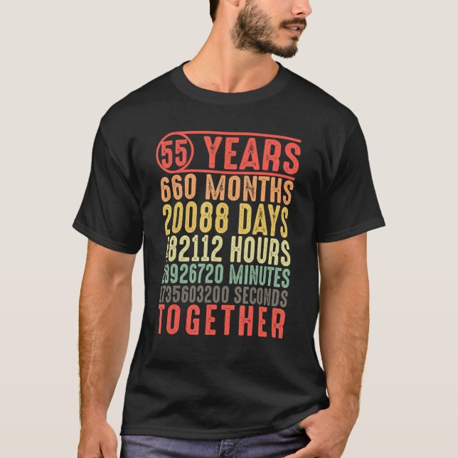 Camiseta 55 años juntos: 55 años, padres casados (Anverso)