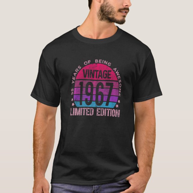 Camiseta 55 años Vintage 1967 55º cumpleaños (Anverso)