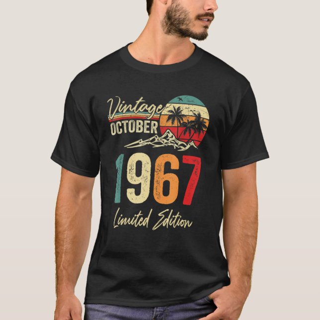 Camiseta 55 años Vintage Octubre 1967 55º cumpleaños (Anverso)
