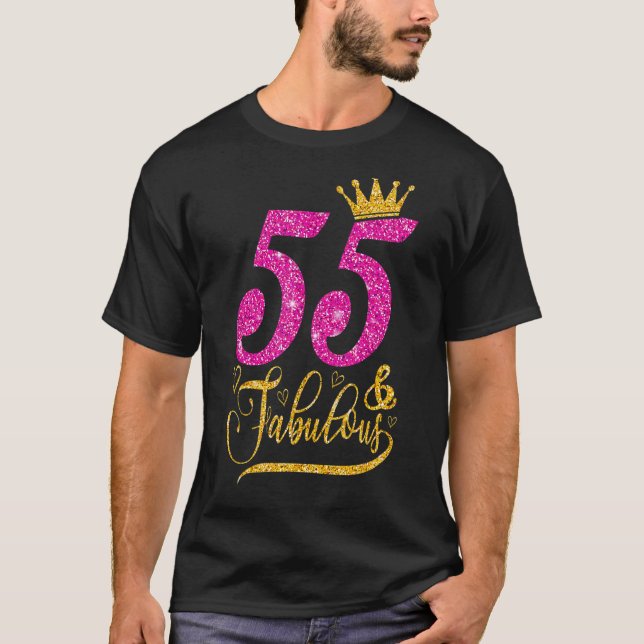 Camiseta 55 años y fabuloso 55 años Reina Cro (Anverso)