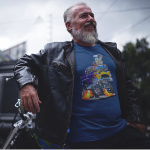 Camiseta 55 Auto divertido con llamas bestia de pista de ar