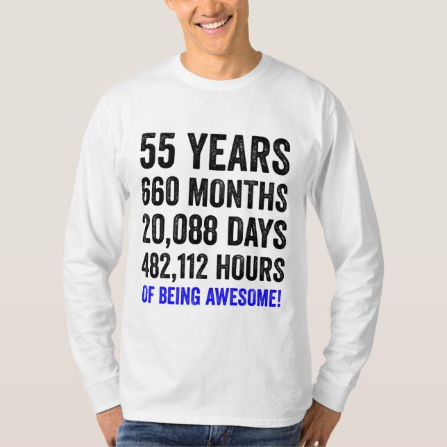 Camiseta 55 cumpleaños // Cuenta regresiva de cumpleaños ma (Anverso)