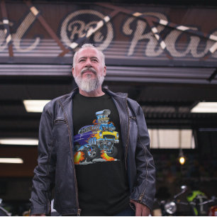 Camiseta 55 Funny Car Flaming Drag Track Beast Long Sleeve