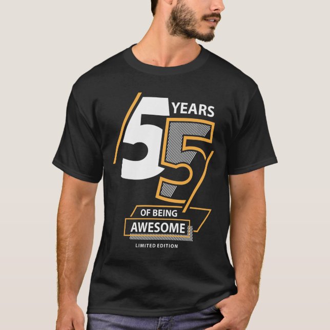 Camiseta 55 Years Of Being Awesome 55th Birthday (Anverso)