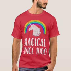 Camiseta 55th birthday, vintage unicorn, Magical since 1966