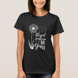 Camiseta 56.ª Mujer De Cumpleaños Bendecida Dios Por 56 Año