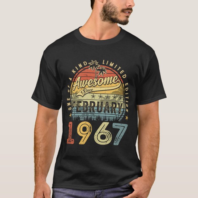 Camiseta 56.º cumpleaños increíble desde febrero de 1967 56 (Anverso)