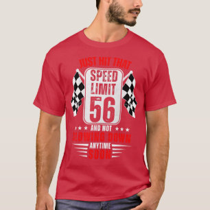 Camiseta 56.º Rótulo de límite de velocidad de cumpleaños d