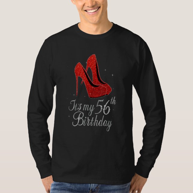Camiseta 56 años de edad de 1966 tacones altos es mi cumple (Anverso)