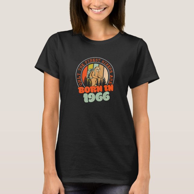 Camiseta 56 años de edad Senderismo Sloth Nacido en 1966 56 (Anverso)