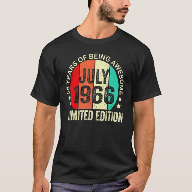 Camiseta 56 años Julio 1966 56º cumpleaños (Anverso)
