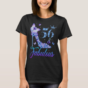 Camiseta 56 Y Fabulosos Talones De Diamante Felices 56 Años