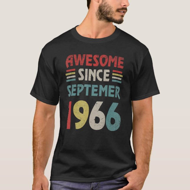 Camiseta 56 Years Old  Awesome Since September 1966 56th (Anverso)