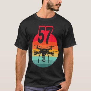 Camiseta 57.º Cumpleaños I Drones Retro De Control Remoto C