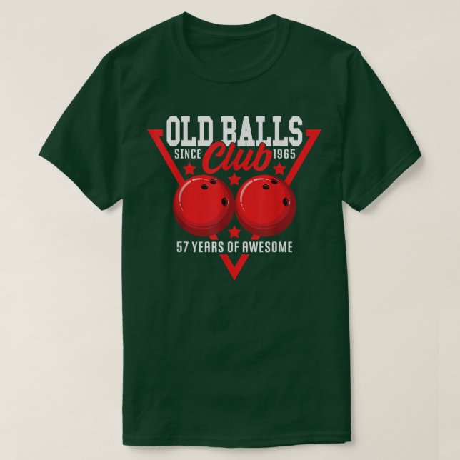 Camiseta 57.º cumpleaños I Old Balls Club I Bowling Ball (Diseño del anverso)