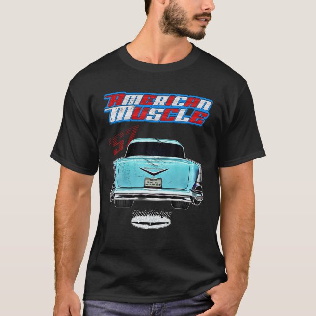 Camiseta 57.1957 Hotel Belair Bel Air American Muscle Car (Anverso)
