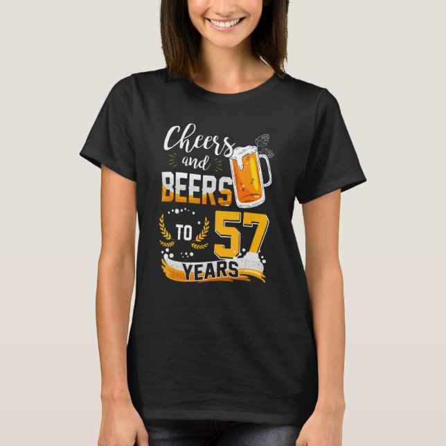 Camiseta 57 Alegres Y Cervezas A 57 Años Nacidos (Anverso)