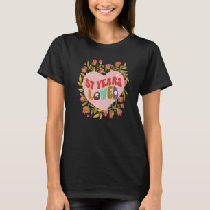 Camiseta 57 años amadas celebración de cumpleaños de mujere