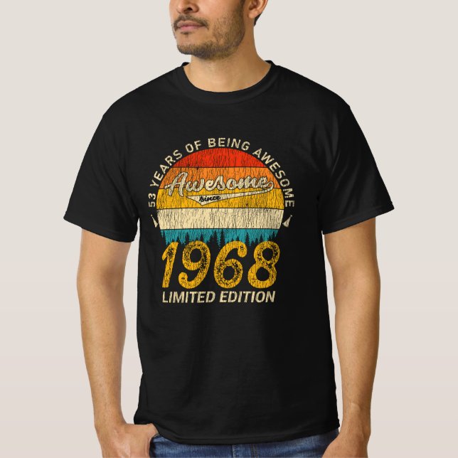 Camiseta 57 años de edad 1968 Regalo retro asombroso de 57  (Anverso)