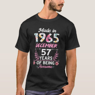 Camiseta 57 Años De Edad 57º Nacido En Diciembre De 1965 W