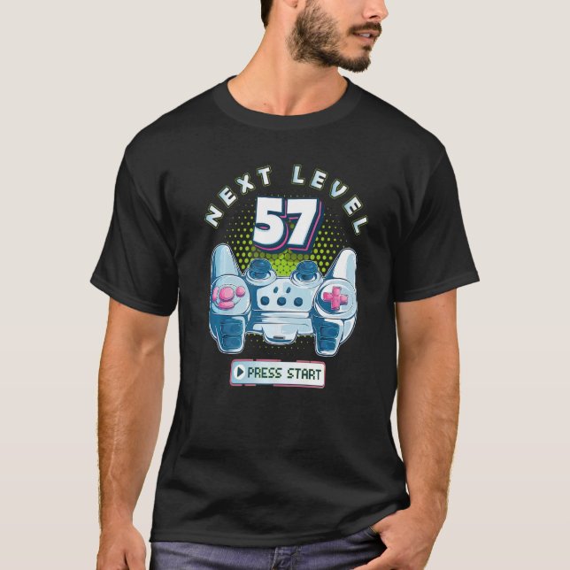 Camiseta 57 Birthday Gamer Next Level 57 Gaming Controller (Anverso)