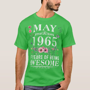 Camiseta 57 Year Old Made In May 1965 57th Birthday Gifts W