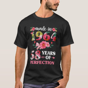 Camiseta 58º Cumpleaños Para Las Mujeres Hecho En 1964 58 D