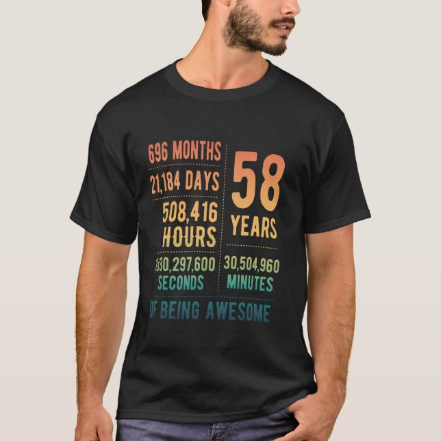 Camiseta 58.º cumpleaños de mujeres graciosas de 58 años (Anverso)