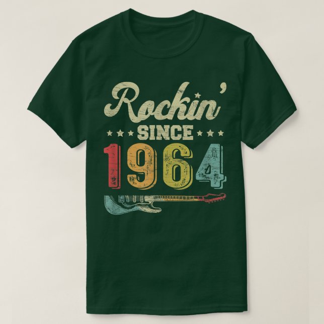 Camiseta 58.º cumpleaños Guitarra Rockin desde 1964 Gui (Diseño del anverso)