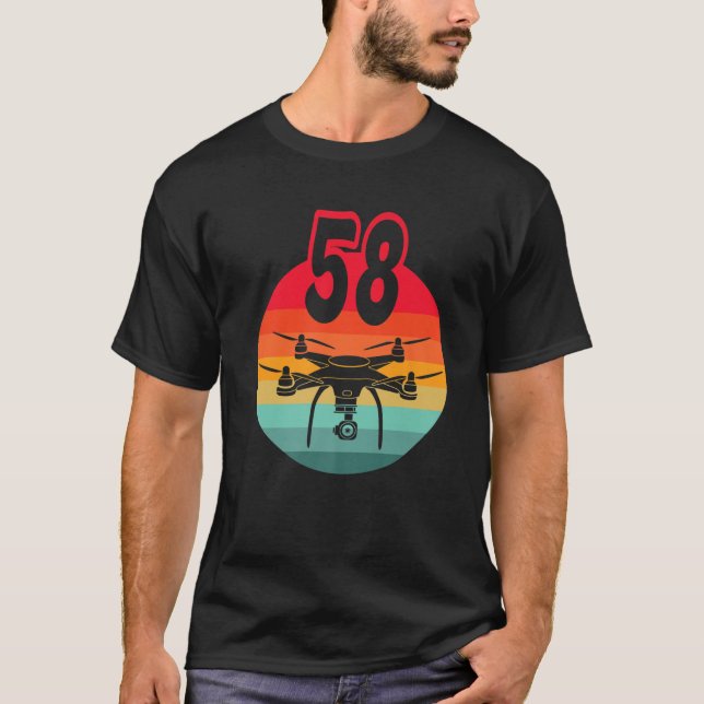 Camiseta 58.º Cumpleaños I Drones De Control Remoto Retro C (Anverso)