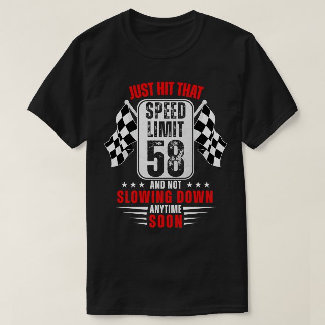 Camiseta 58.º Rótulo Límite de la Velocidad de Cumpleaños F (Diseño del anverso)