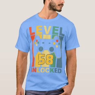 Camiseta 58.º Videojuego de Vintage sin bloquear de nivel d