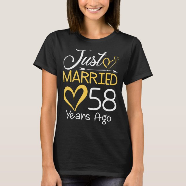 Camiseta 58 Aniversario del Boda recién casado hace 58 años (Anverso)