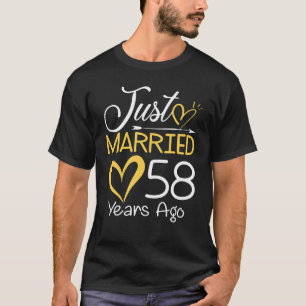 Camiseta 58 Aniversario del Boda recién casado hace 58 años