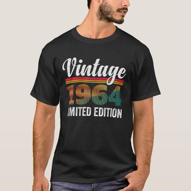 Camiseta 58 Años Vintage De Cumpleaños 1964 Para Hombres (Anverso)