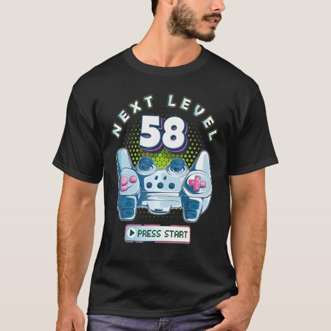 Camiseta 58 Birthday Gamer Next Level 58 Gaming Controller  (Anverso)