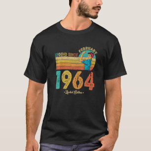 Camiseta 58 cumpleaños febrero 1964 Leyenda desde 1964 58 Y