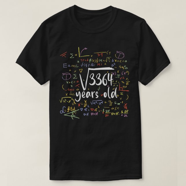 Camiseta 58 Cumpleaños Regalos De 58 Años Math Bday Square  (Diseño del anverso)
