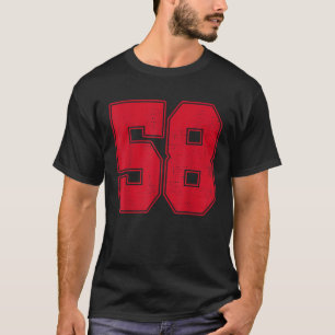 Camiseta 58 Esquema Número 58 Equipo Deportivo Varsity Fan